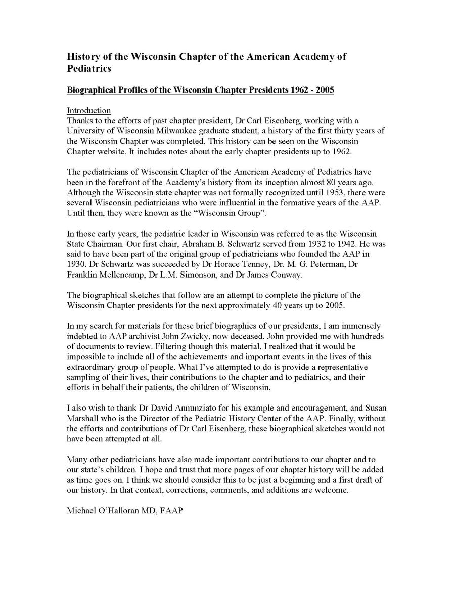 WIAAP History - President Bios 1962 - 2005