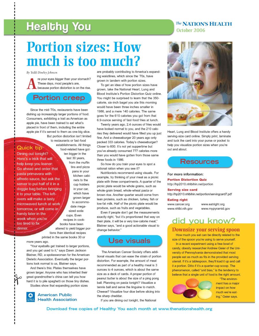 Portion Sizes: How Much is Too Much?